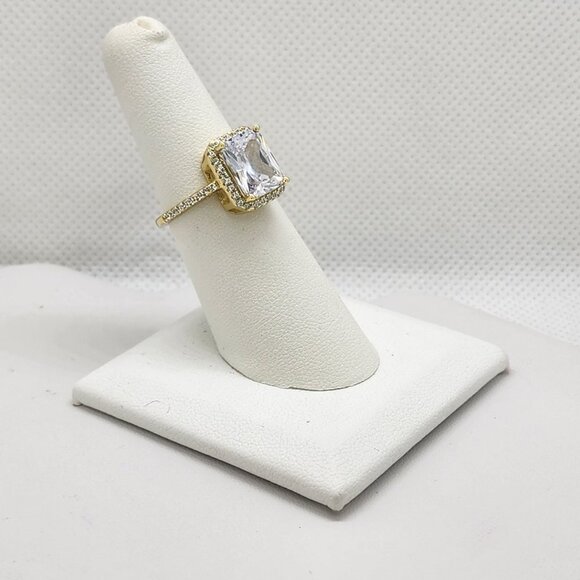 Brand New Sterling Silver 925 Rectangle Gemstone cz Ring - Picture 4 of 5